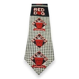 Vintage RED DOG 1995 Plank Road Brewery Neck Tie EUC ~ Made in‎ Korea
